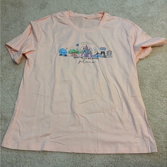 Disney Tops - Peach DisneyworldGraphic T-Shirt